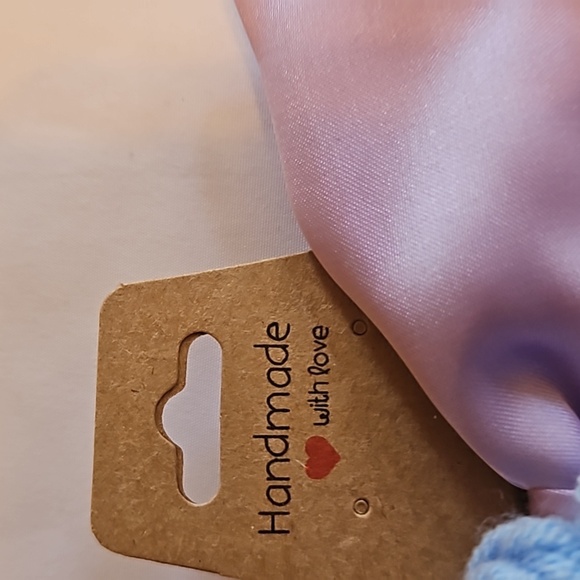 Hand Crafted lavander bow hair clip barrette clip bohemian crochet blue flower - Picture 6 of 17